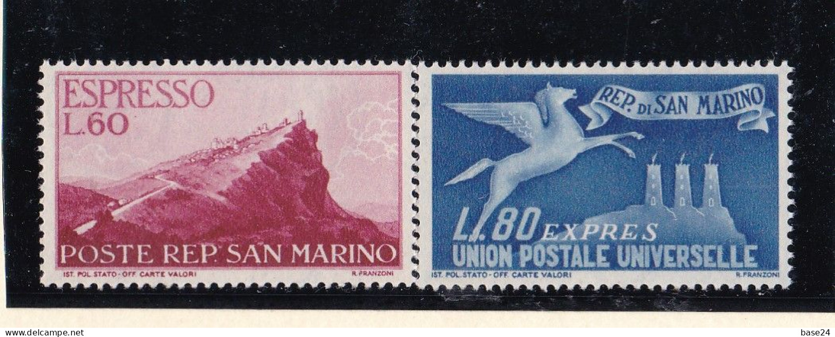 1950 San Marino Saint Marin ESPRESSO N°21-22 Serie Di 2 Valori MNH** Gomma Bicolore Express - Timbres Express