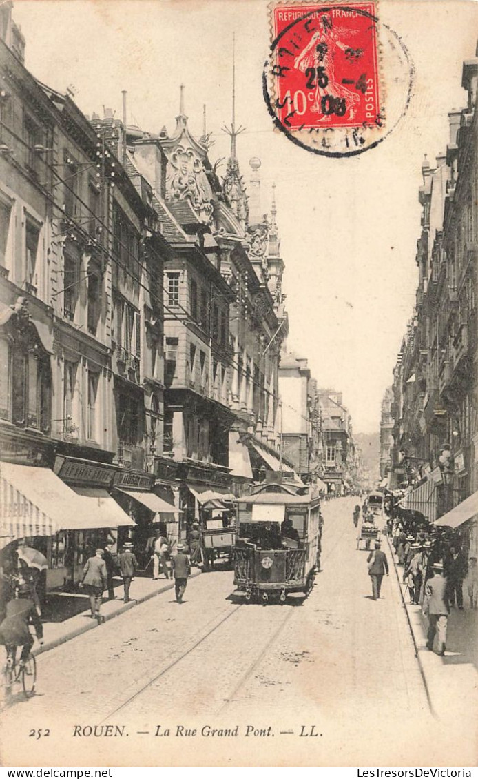 FRANCE - Rouen - La Rue Grand Pont - LL - Animé - Carte Postale Ancienne - Rouen