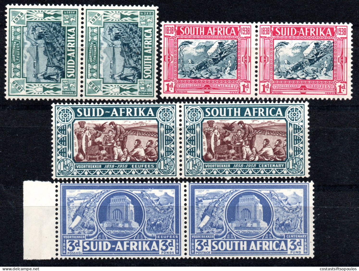 2304. SOUTH AFRICA. 1938 VOORTREKKER CENTENARY SG. 76-79. 77 MH OTHERS MNH - Nuevos