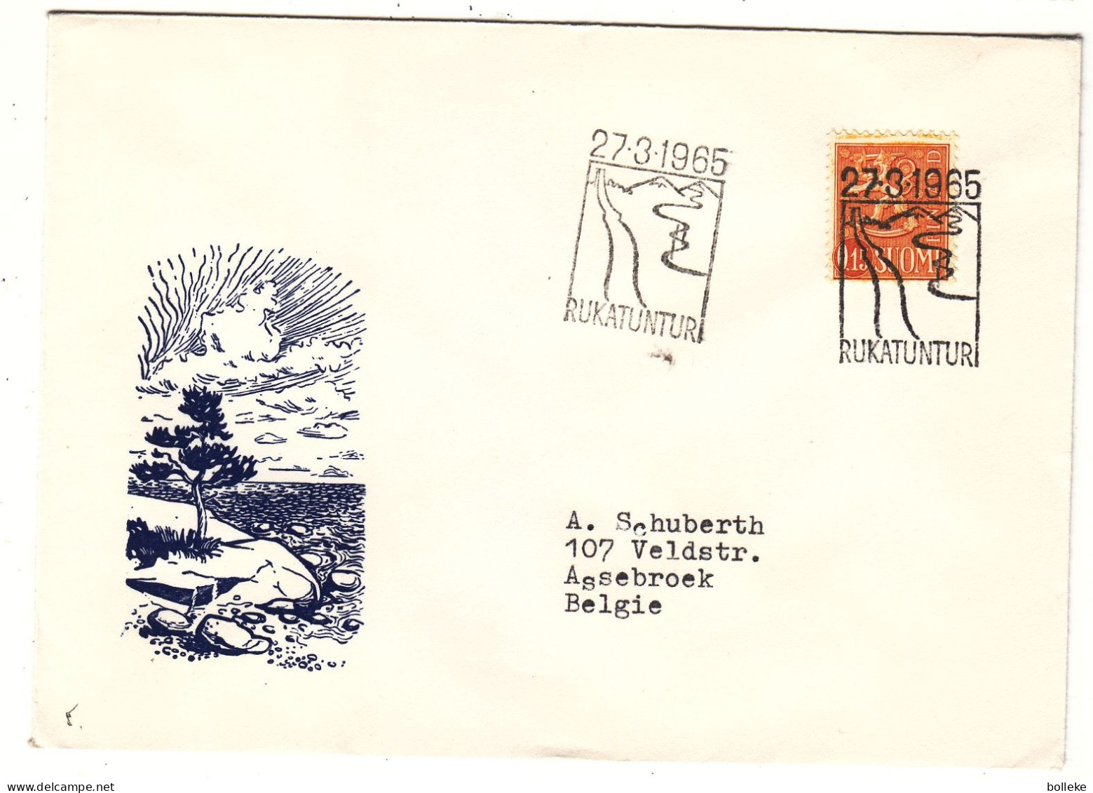 Finlande - Lettre De 1965 - Oblit Rukatunturi - - Briefe U. Dokumente