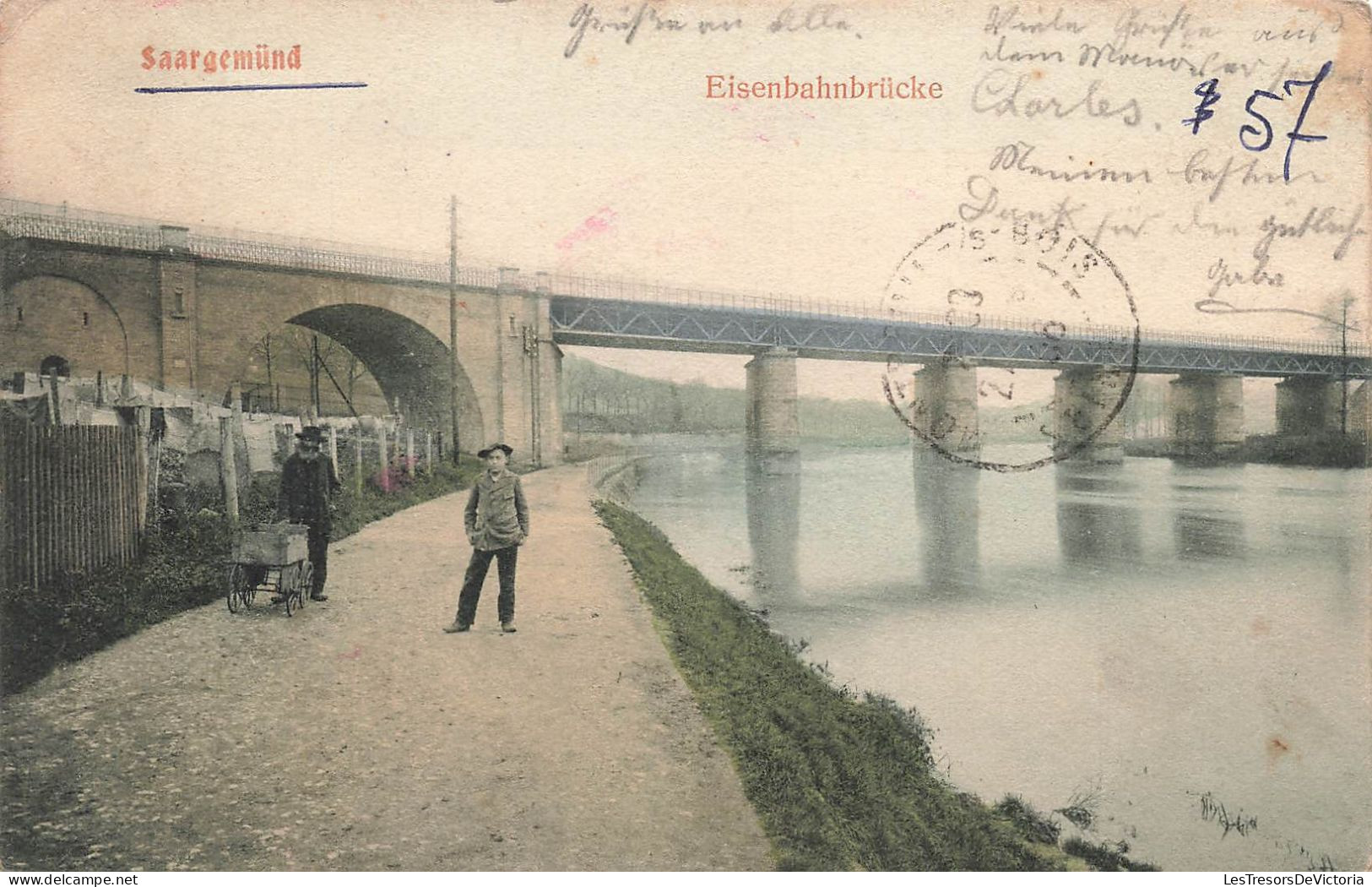 FRANCE - Saargemünd - Eisenbahnbrücke - Colorisé - Carte Postale Ancienne - Sarreguemines