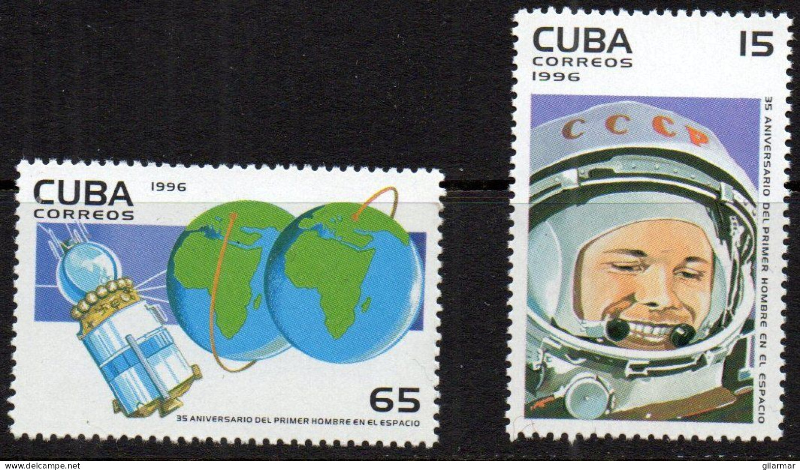 CUBA 1996 - 35th ANNIVERSARY OF THE FIRST MAN IN THE SPACE - MUSTER - SPECIMEN - M - Amérique Du Nord