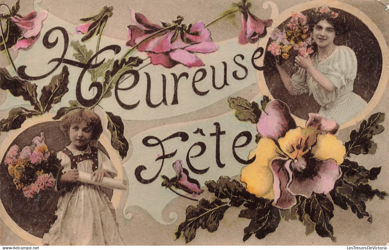 FETES ET VOEUX - Heureuse Fête - Colorisé - Carte Postale Ancienne - Altri & Non Classificati