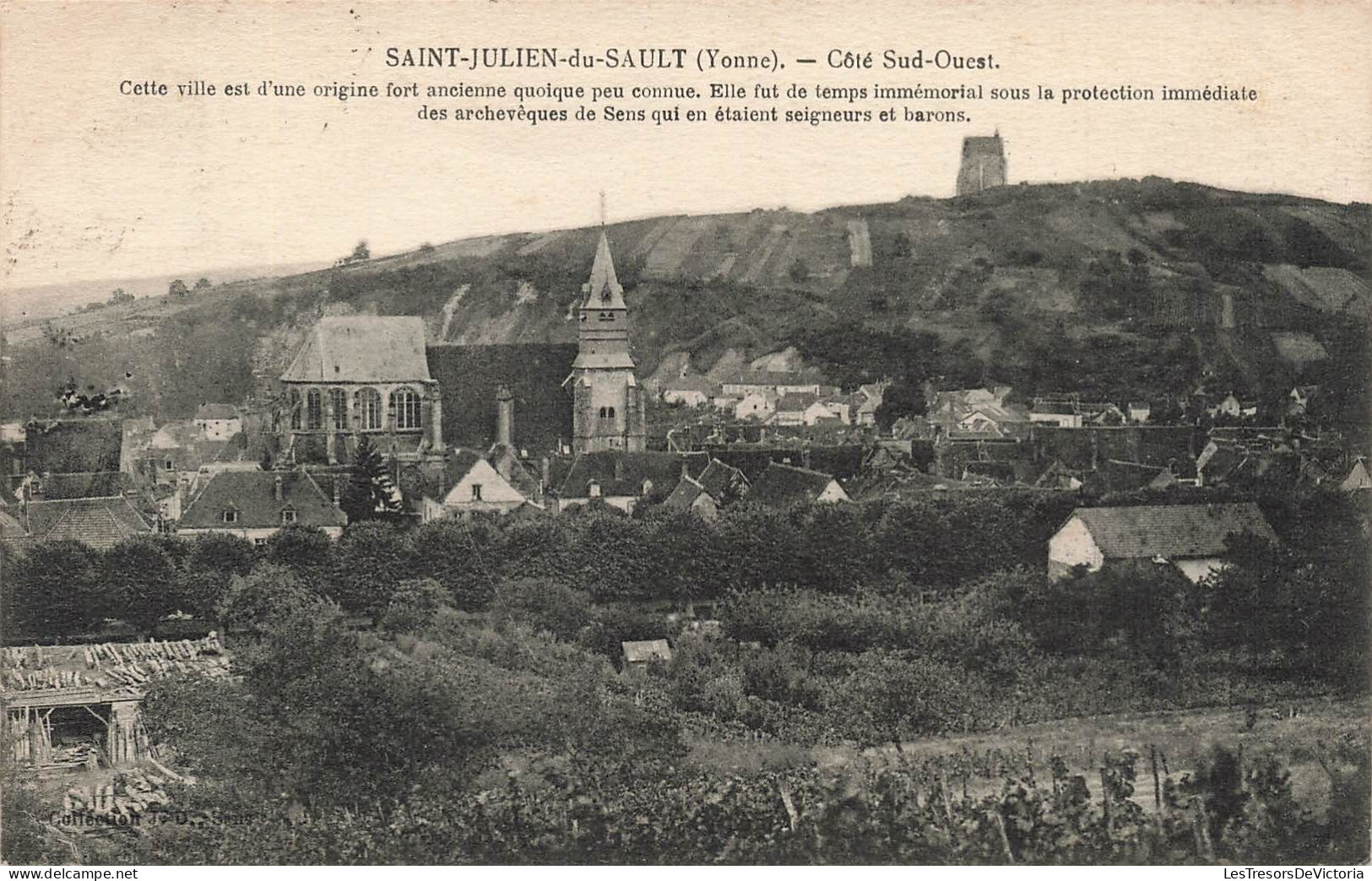 FRANCE - Saint Julien Du Sault - Vue Générale De La Ville Côté Sud Ouest - Carte Postale Ancienne - Saint Julien Du Sault