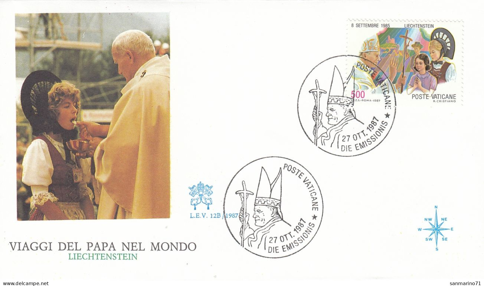 VATICAN Cover 1-140,popes Travel 1987 - Covers & Documents