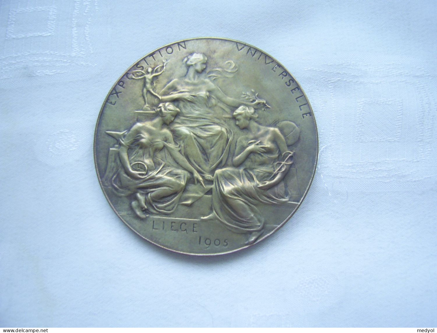 GROSSE MEDAILLE EN BRONZE EXPOSITION UNIVERSELLE DE LIEGE DE 1905 - Andere & Zonder Classificatie