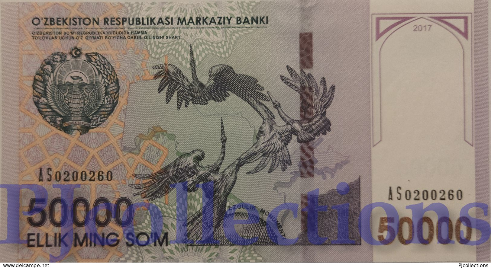 UZBEKISTAN 50000 SUM 2017 PICK 85 UNC - Usbekistan