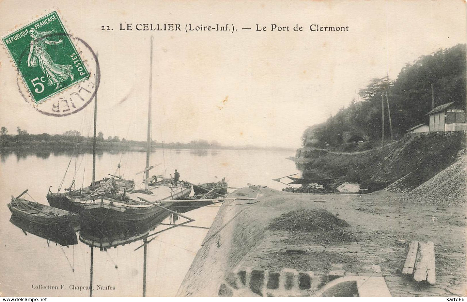 Le Cellier * 1909 * Péniche Batellerie * Le Port De Clermont * Péniches Barge Chaland Villageois - Le Cellier