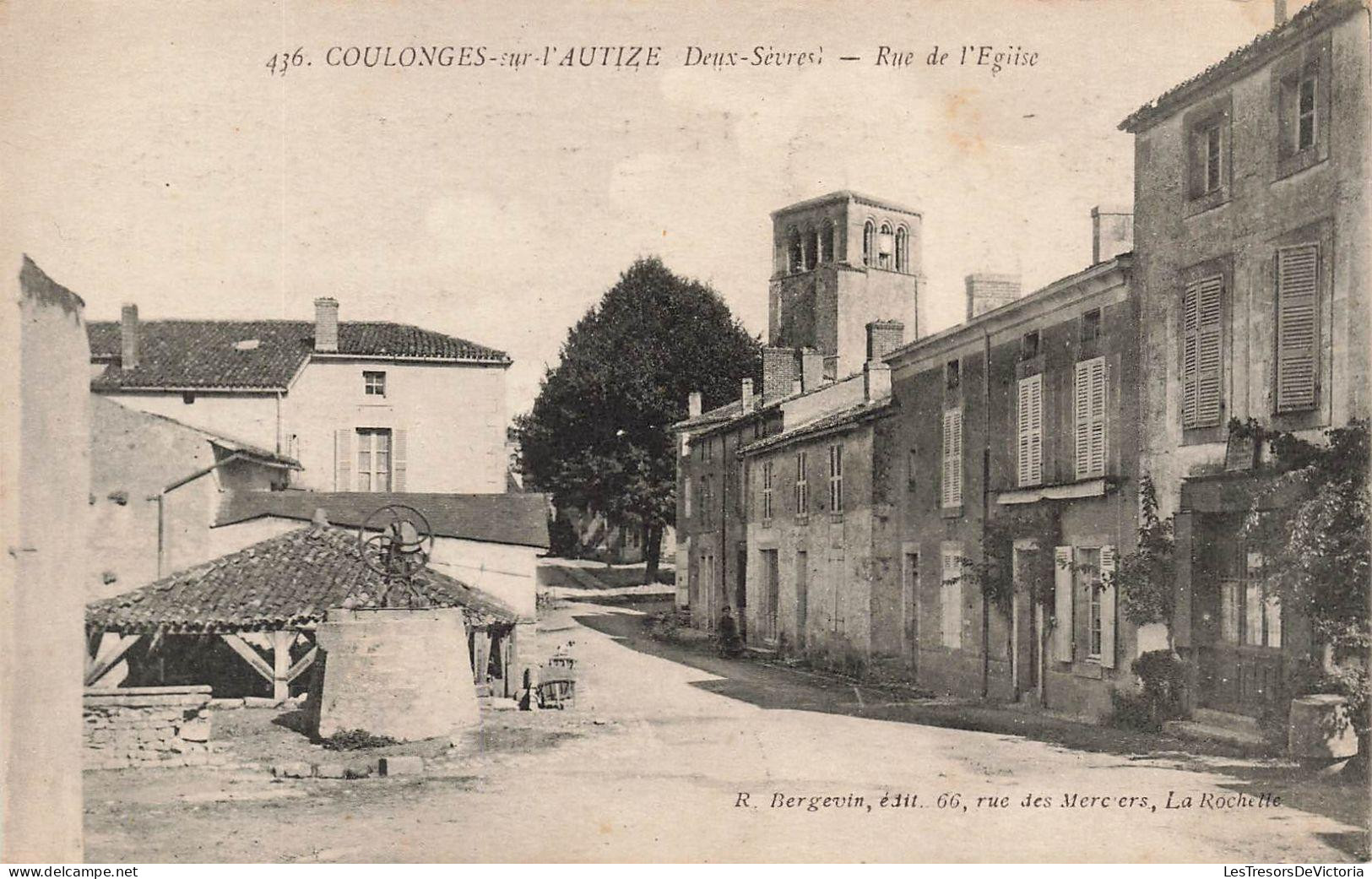 FRANCE - Coulognes Sur L'Autize - Rue De L'Eglise - Carte Postale Ancienne - Coulonges-sur-l'Autize