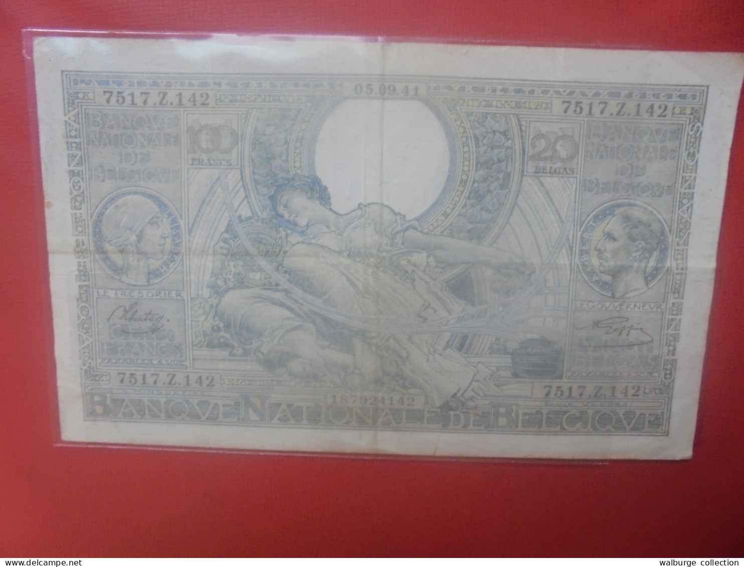 BELGIQUE 100 FRANCS 5-9-1941 Circuler (B.32) - 100 Francs & 100 Francs-20 Belgas