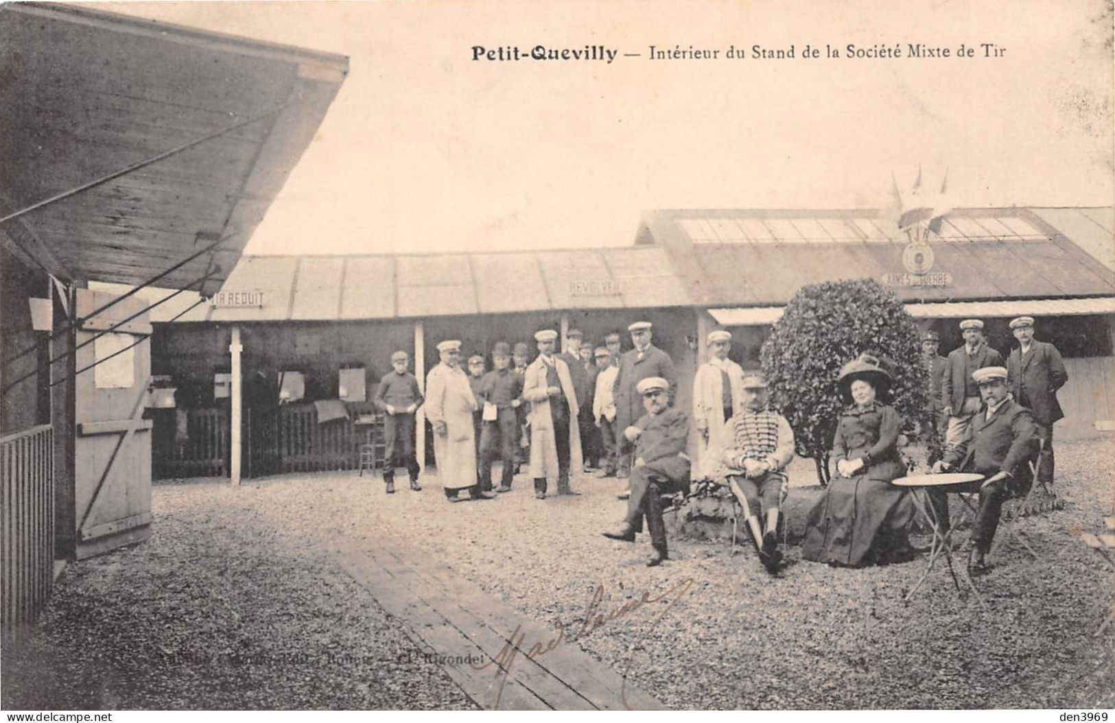 Le PETIT-QUEVILLY (Seine-Maritime) - Intérieur Du Stand De La Société Mixte De Tir - Ecrit 1910 (2 Scans) - Le Petit-Quevilly