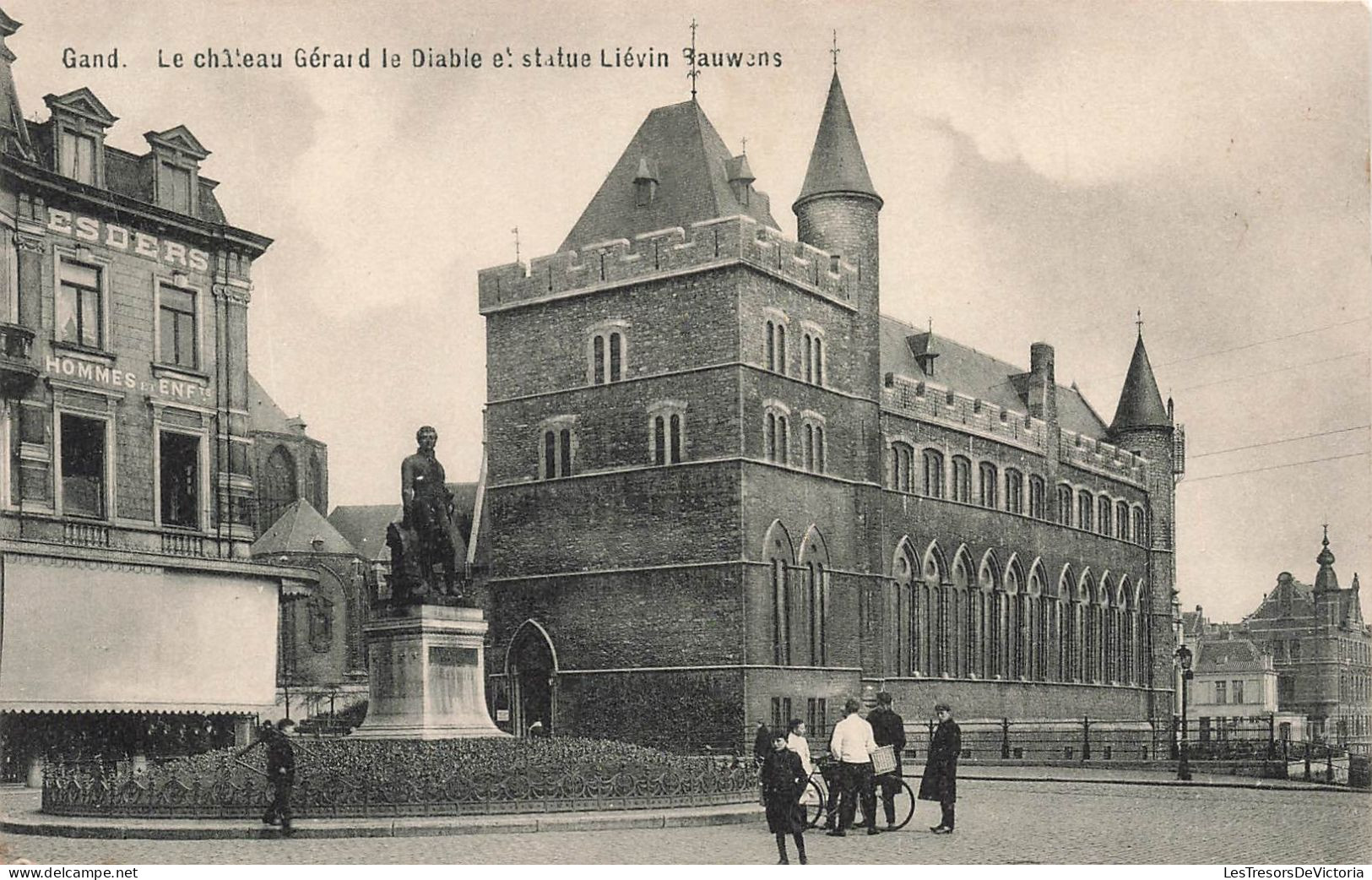 BELGIQUE - Gand - Le Château Gérard Le Diable Et Statue Liévin Bauwens - Carte Postale Ancienne - Gent
