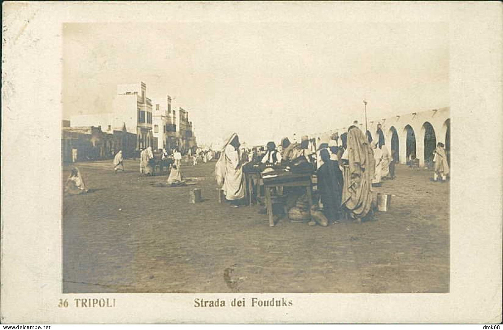 LIBIA / LIBYA - TRIPOLI - STRADA DI FOUDUKS  - RPPC POSTCARD - MAILED 1913 (12320) - Libia