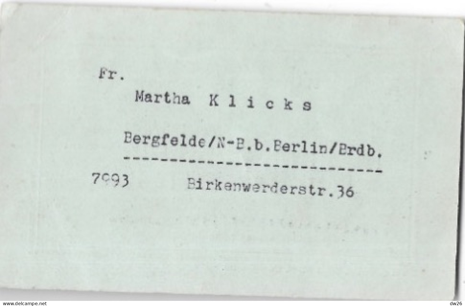 Carte De Membre - Mitgliedskarte Club Deutscher Geflügelzüchter 1933 (Eleveurs De Volailles) Martha Klicks - Lidmaatschapskaarten