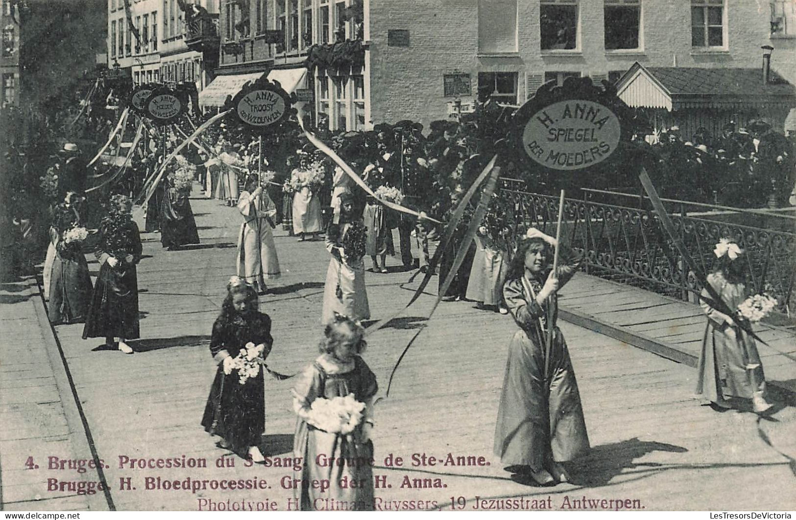 BELGIQUE - Bruges - Procession Du Sang - Groupe De Sainte Anne - Animé - Carte Postale Ancienne - Brugge