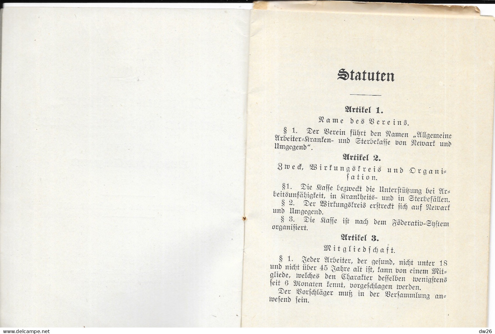 Statuten Allgemeinen Arbeiter Kranken Und Sterbekasse Du 1 Februar 1901 - Guide Assurance Maladie 1924 - Salute & Medicina