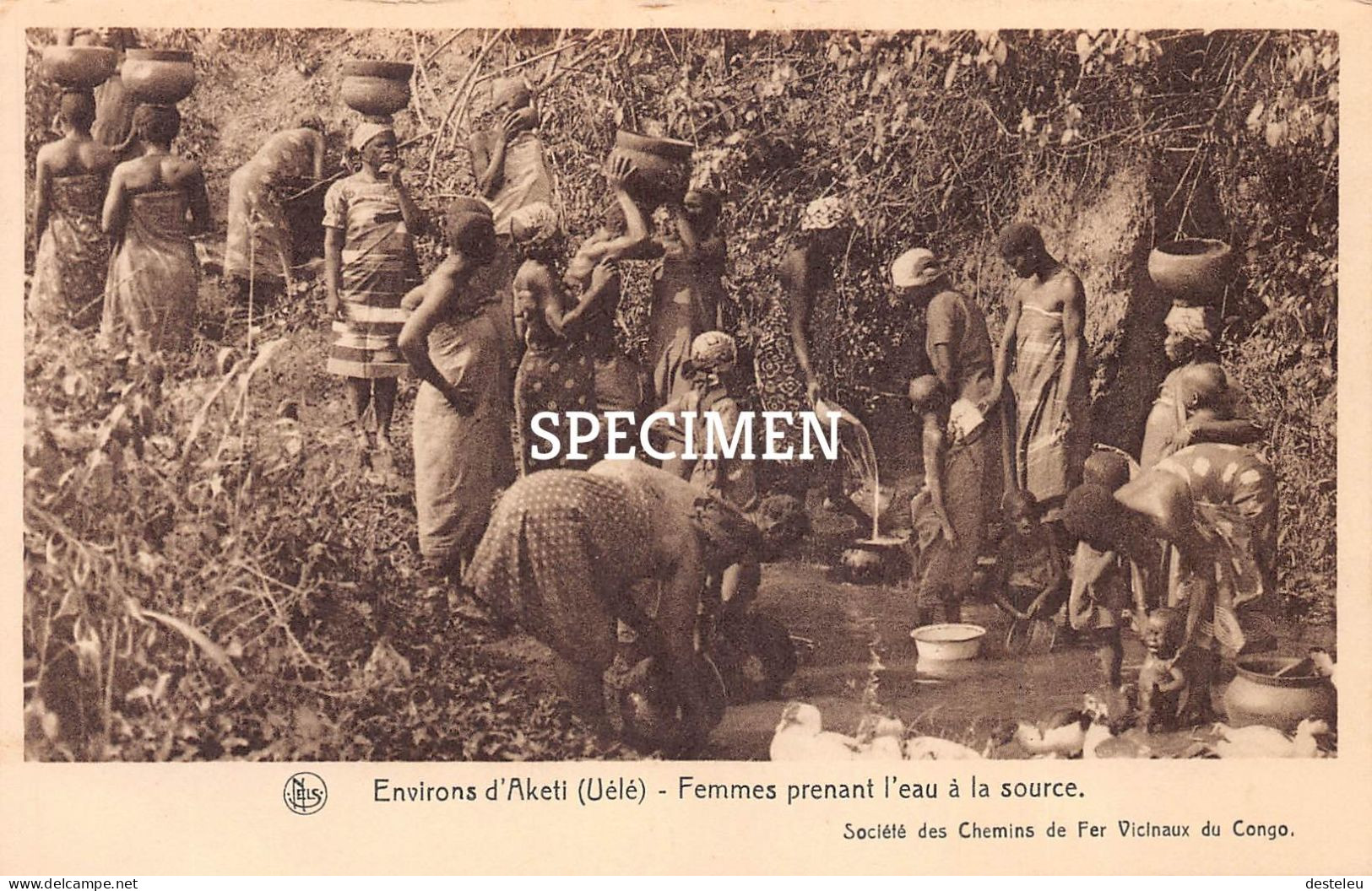 Environs D'Aketi Uélé - Femmes Prenant L'eau à La Source - Société Des Chemins De Fer Vicinaux Du Congo - Congo Belge