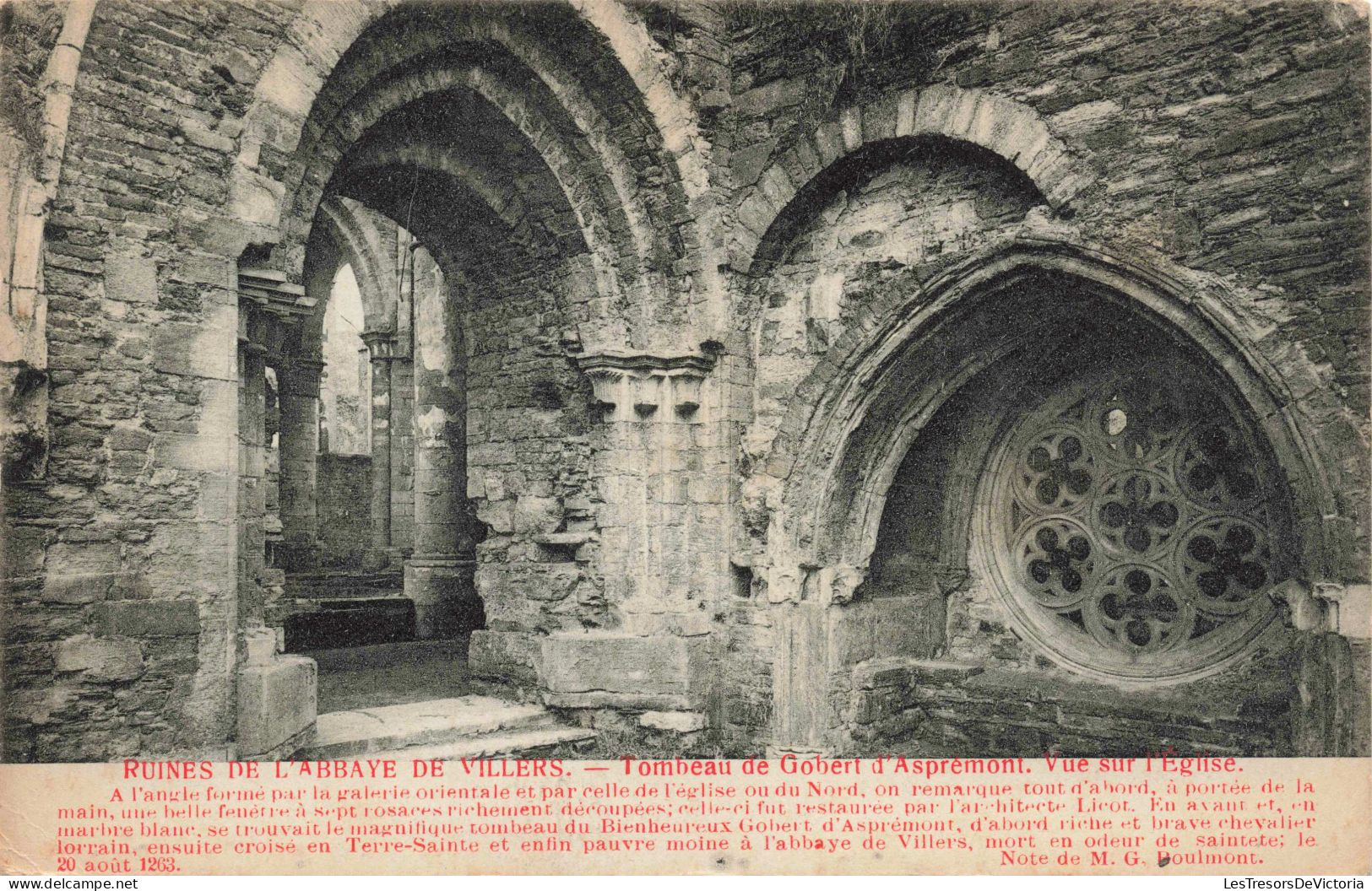 BELGIQUE - Villers-la-Ville - Ruines De L'Abbaye De Villers - Tombeau De Gobert D'Asprémont.. - Carte Postale Ancienne - Villers-la-Ville