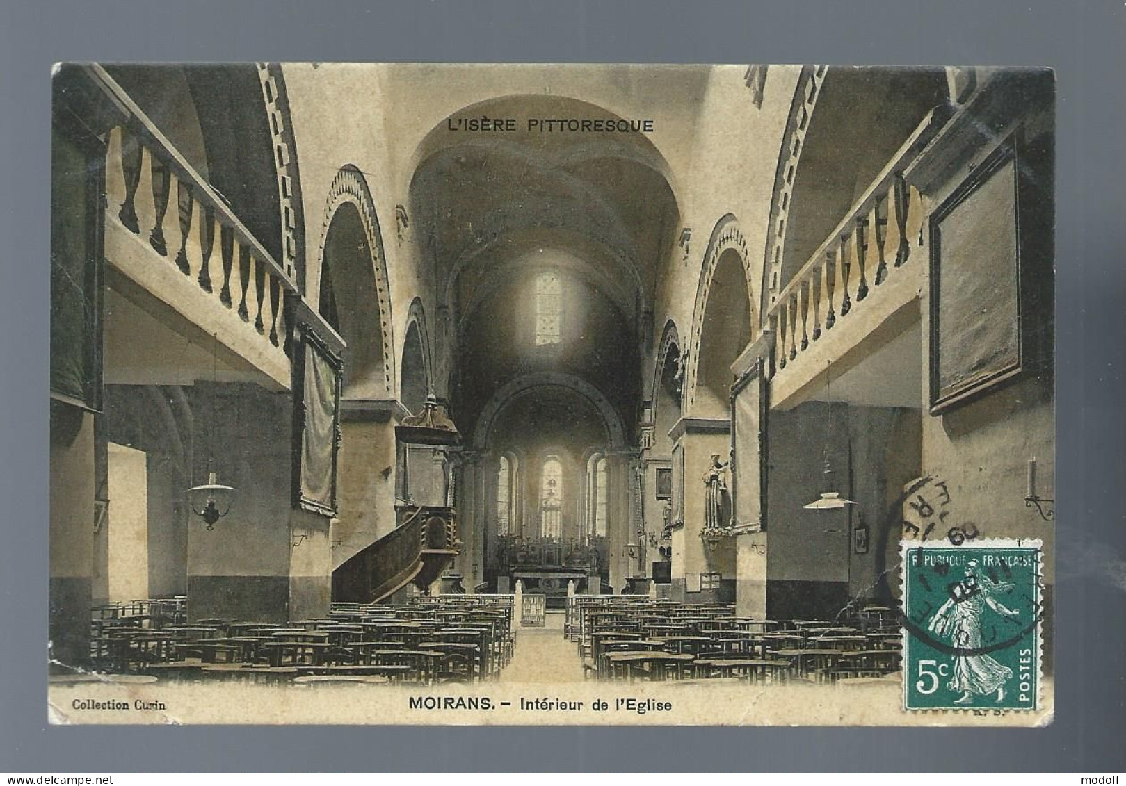 CPA - 38 - Moirans - Intérieur De L'Eglise - Colorisée - 1909 - Moirans