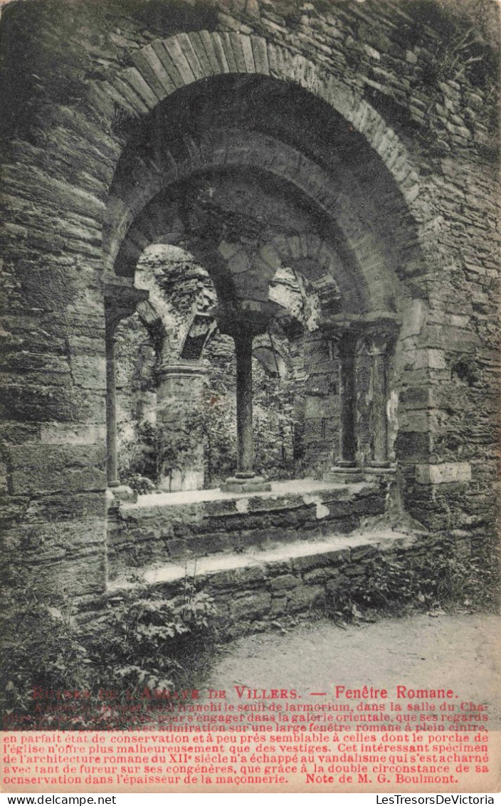 BELGIQUE - Villers-la-Ville - Ruines De L'Abbaye De Villers - Fenêtre Romane - Carte Postale Ancienne - Villers-la-Ville