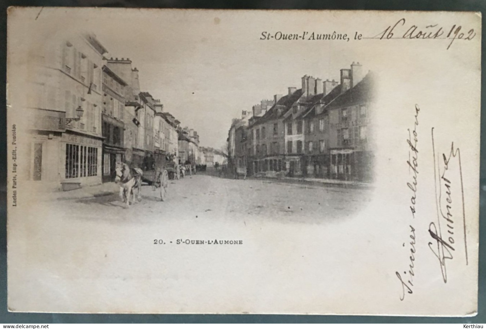 St-OUEN-L'AUMONE - Carte Précurseur, Circulée 1902. Animée (charette à Cheval Au Premier Plan). - Saint-Ouen-l'Aumône