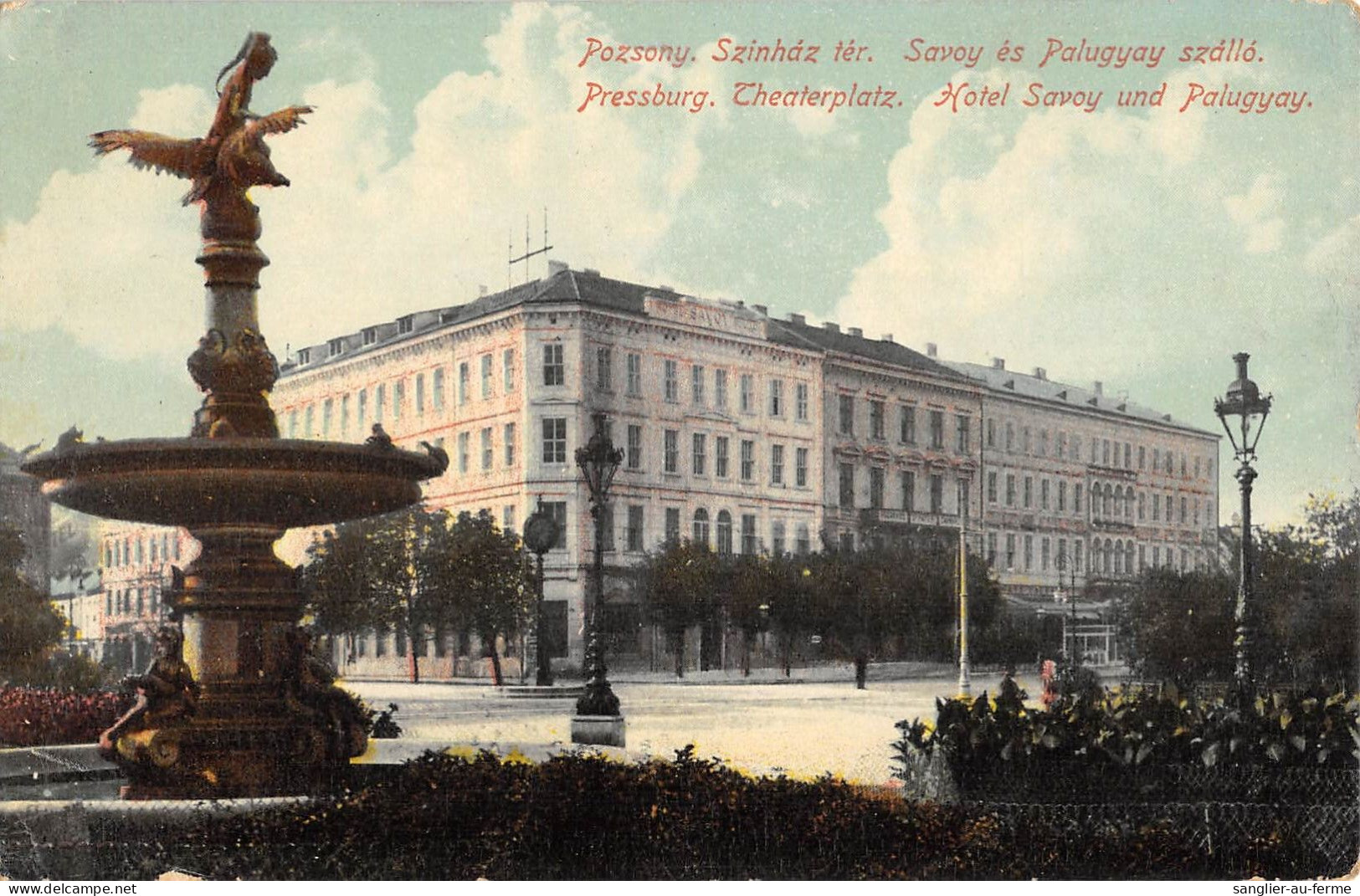 CPA SLOVAQUIE / POZSONY SZINHAZ TER SAVOY ES PALUGYAY SZALLO - Slovakia