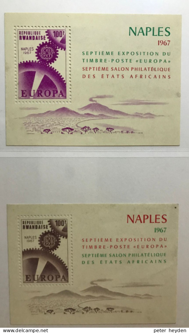 Europa CEPT 1967 Rwanda Ruanda ** MNH 2 S/s ~ Mi. Bl.7-8 ~ Naples 1967 Philatelic Exhibition - Nuovi