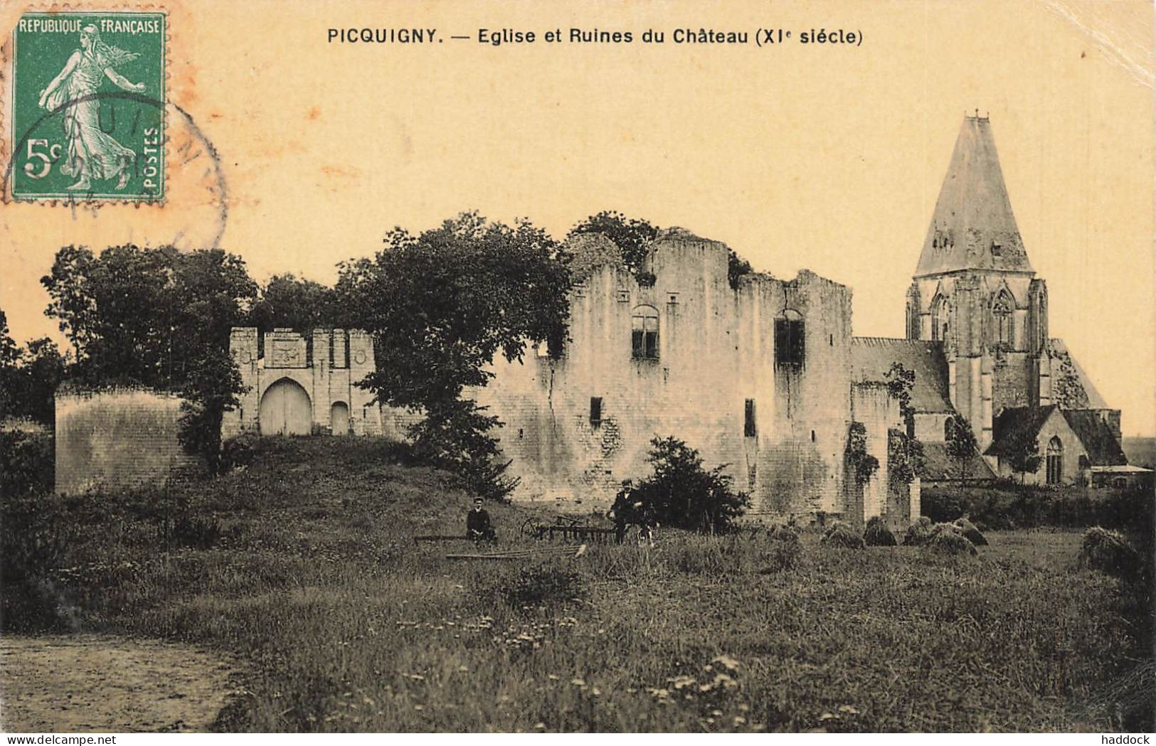 PICQUIGNY : EGLISE ET RUINES DU CHATEAU - Picquigny