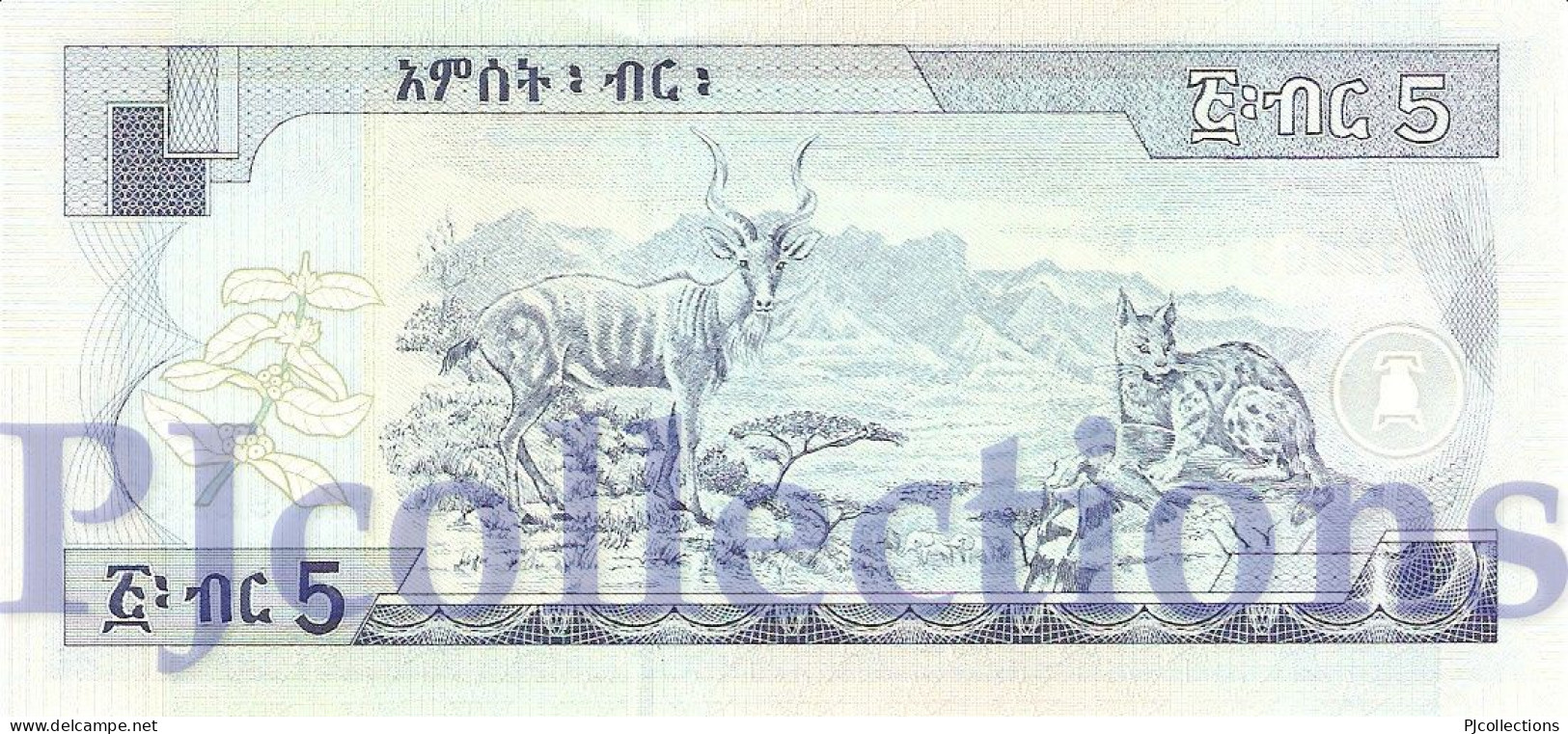 LOT ETHIOPIA 5 BIRR 2000 PICK 47b UNC X 5 PCS - Etiopía