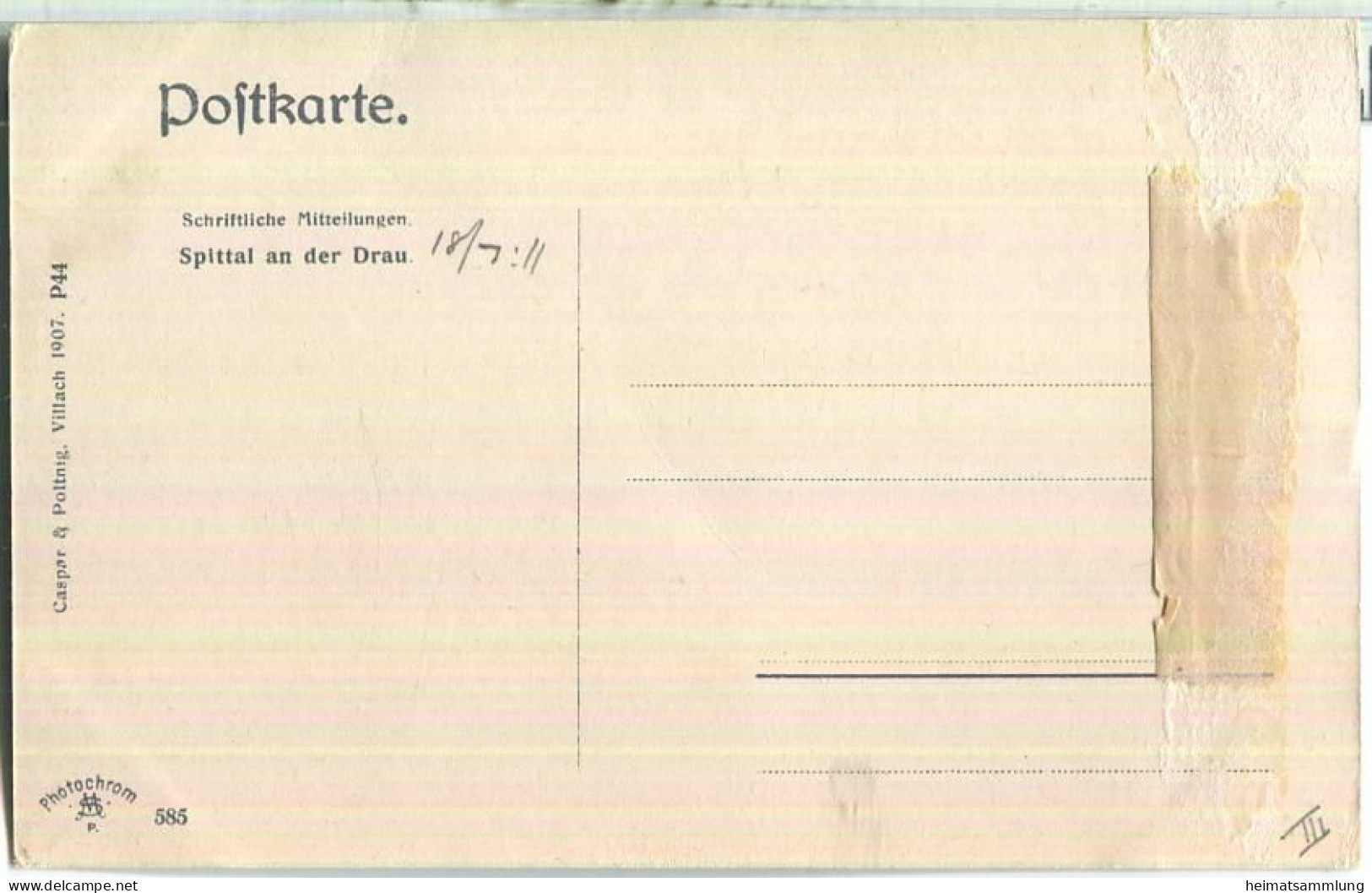 Spittal An Der Drau - Verlag Caspar & Poltnig Villach 1907 - Spittal An Der Drau