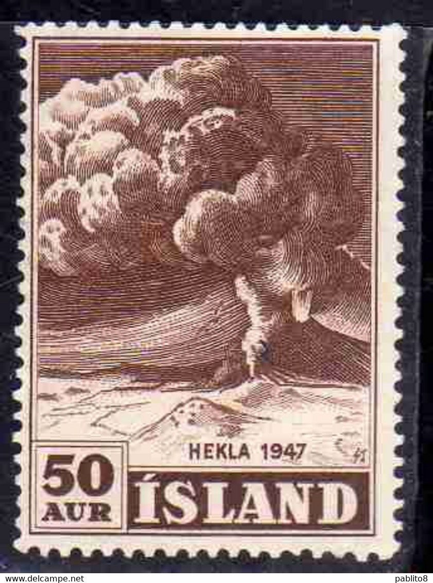 ISLANDA ICELAND ISLANDE 1948 ERUPTION OF HEKLA VOLCANO 50a MNH - Nuevos