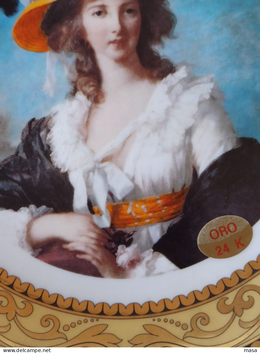 Piatto Limoges ritratto di dama oro 24K