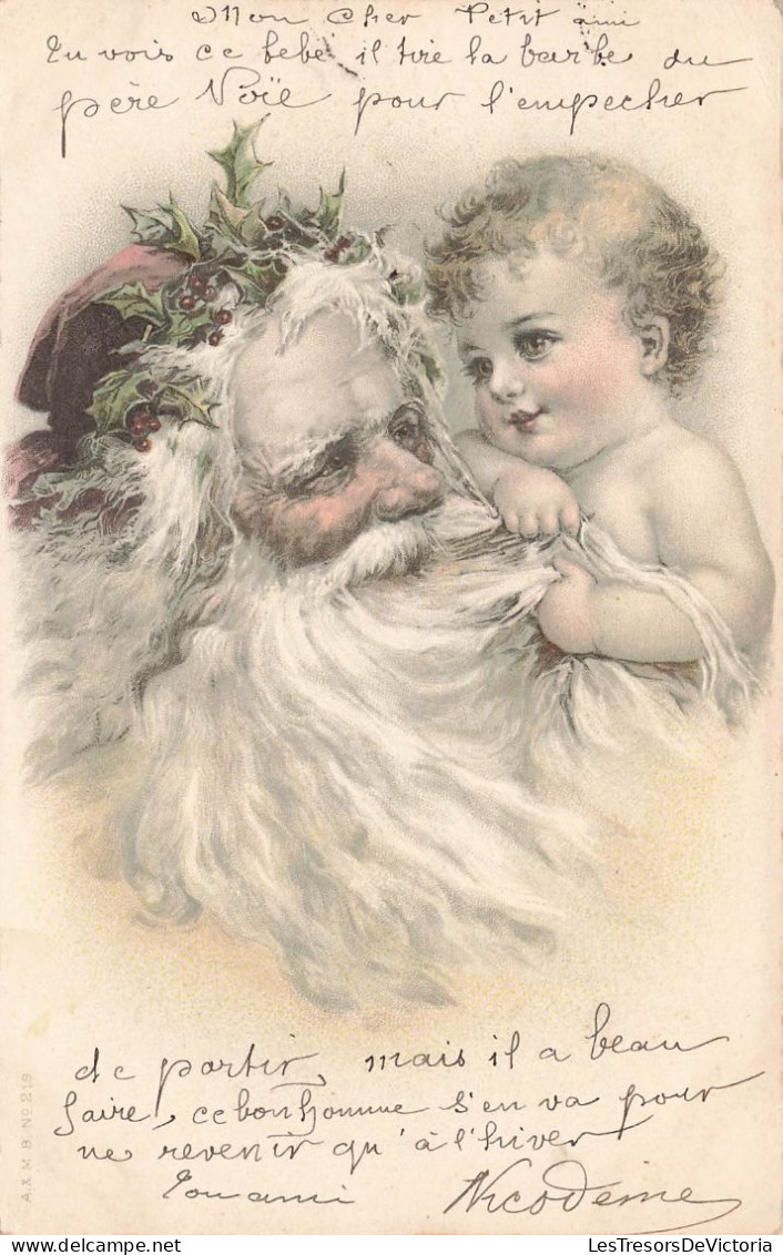 FETES ET VOEUX - Noël - Le Père Noël Avec Un Bébé - Colorisé - Carte Postale Ancienne - Santa Claus