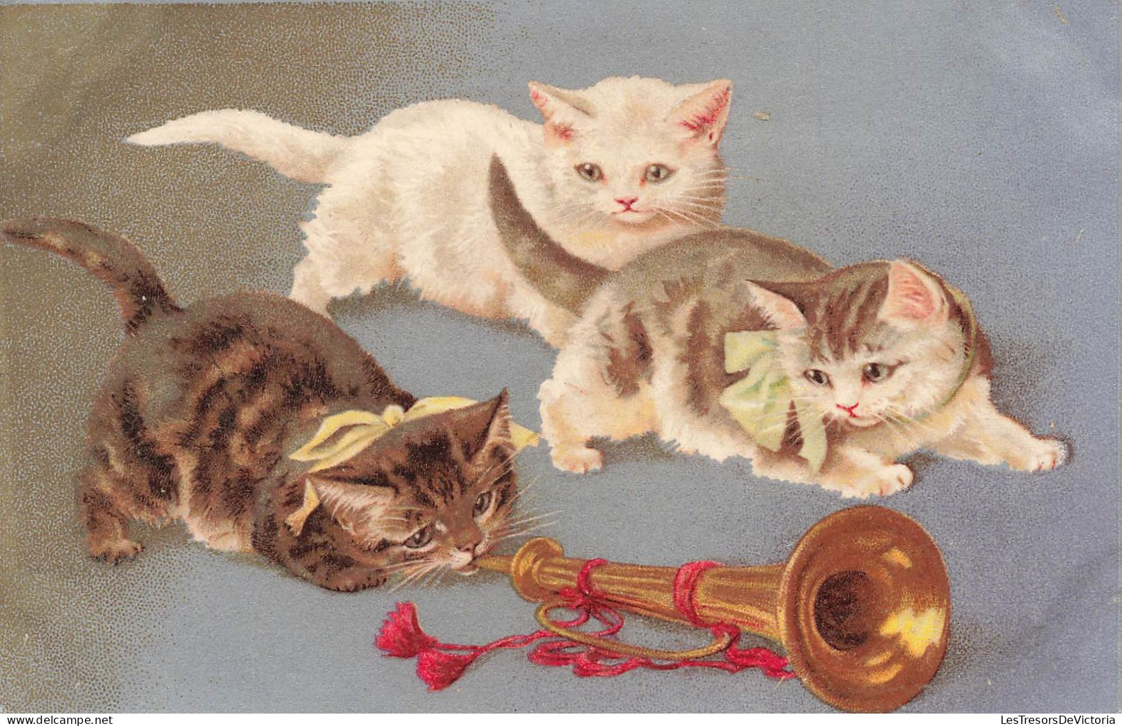 ANIMAUX - Chats - Chatons Avec Une Trompette - Carte Postale Ancienne - Cats