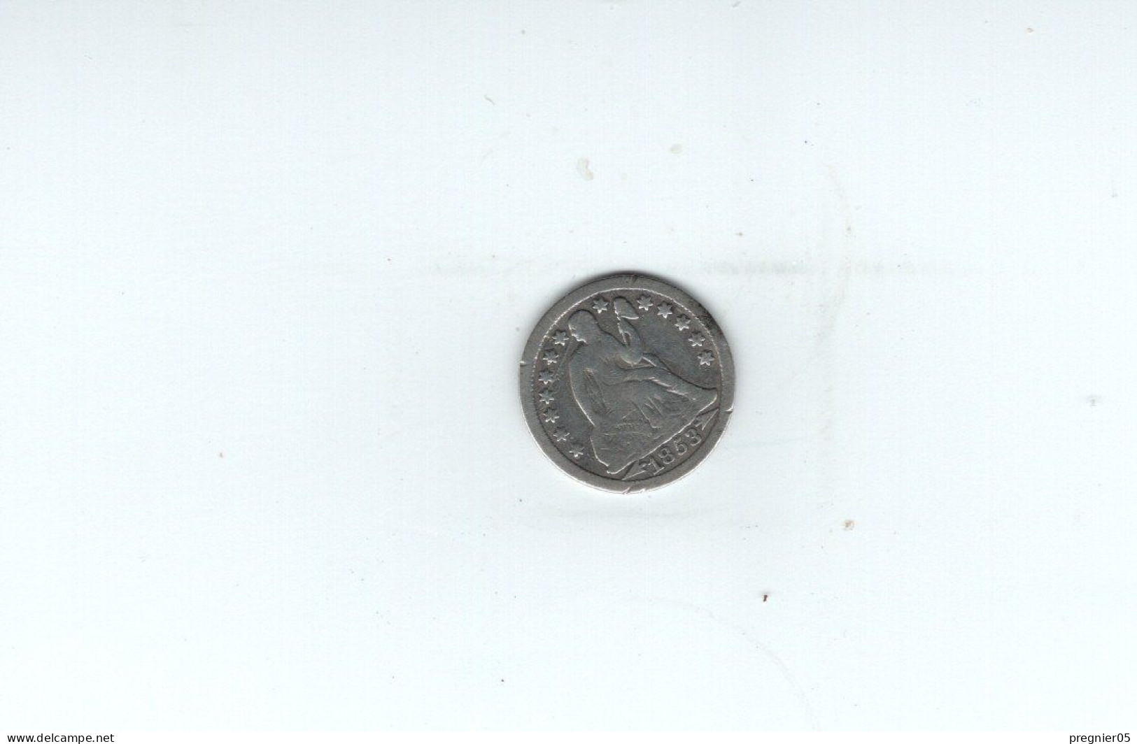 USA - Pièce 10 Cents Seated Liberty Dime Argent 1853 TTB/VF  KM.77 - 1837-1891: Seated Liberty