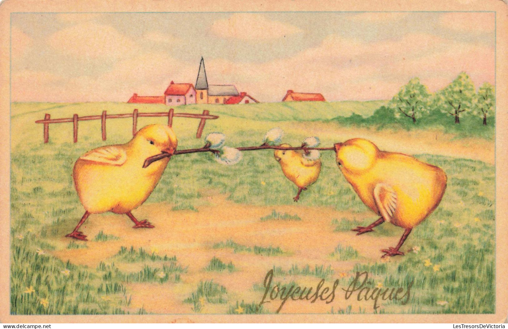 FETES & VOEUX - Pâques - Joyeuses Pâques - Poussins - Œufs - Carte Postale Ancienne - Ostern