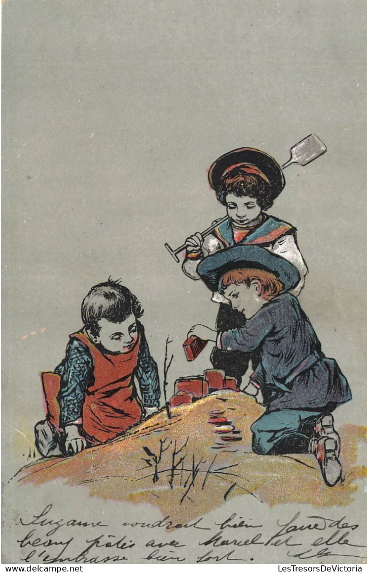 ILLUSTRATEUR NON SIGNE - Des Enfants Jouant Dans Le Sable - Carte Postale - Ohne Zuordnung