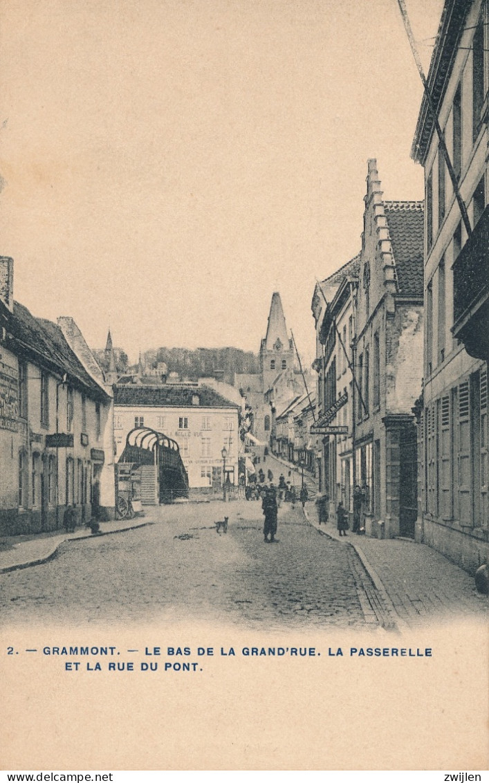 GERAARDSBERGEN GRAMMONT LE BAS DE LA GRAND RUE LA PASSERELLE ET LA RUE DU PONT BRUGSTRAAT GROTESTRAAT - Geraardsbergen