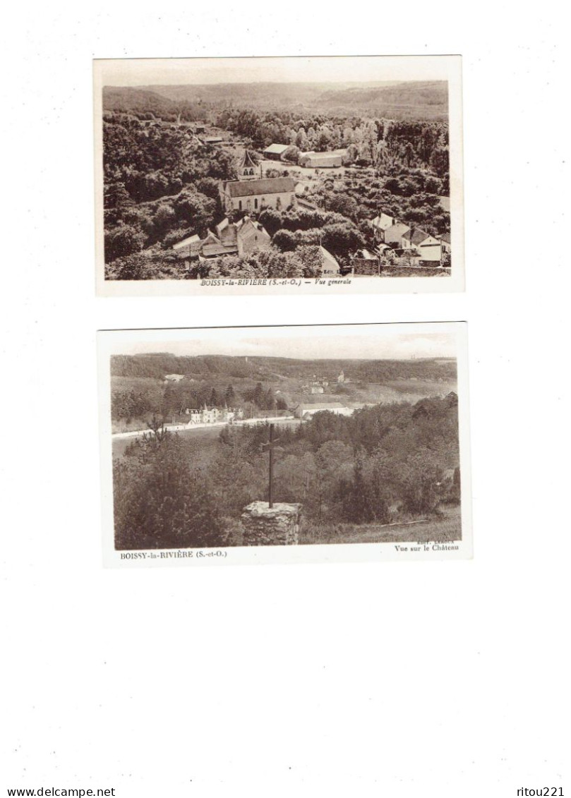 Lot 2 Cpa - 91 - Boissy-la-Rivière - Vue Sur Le Château - Vue Générale - Edit Leroux - Boissy-la-Rivière