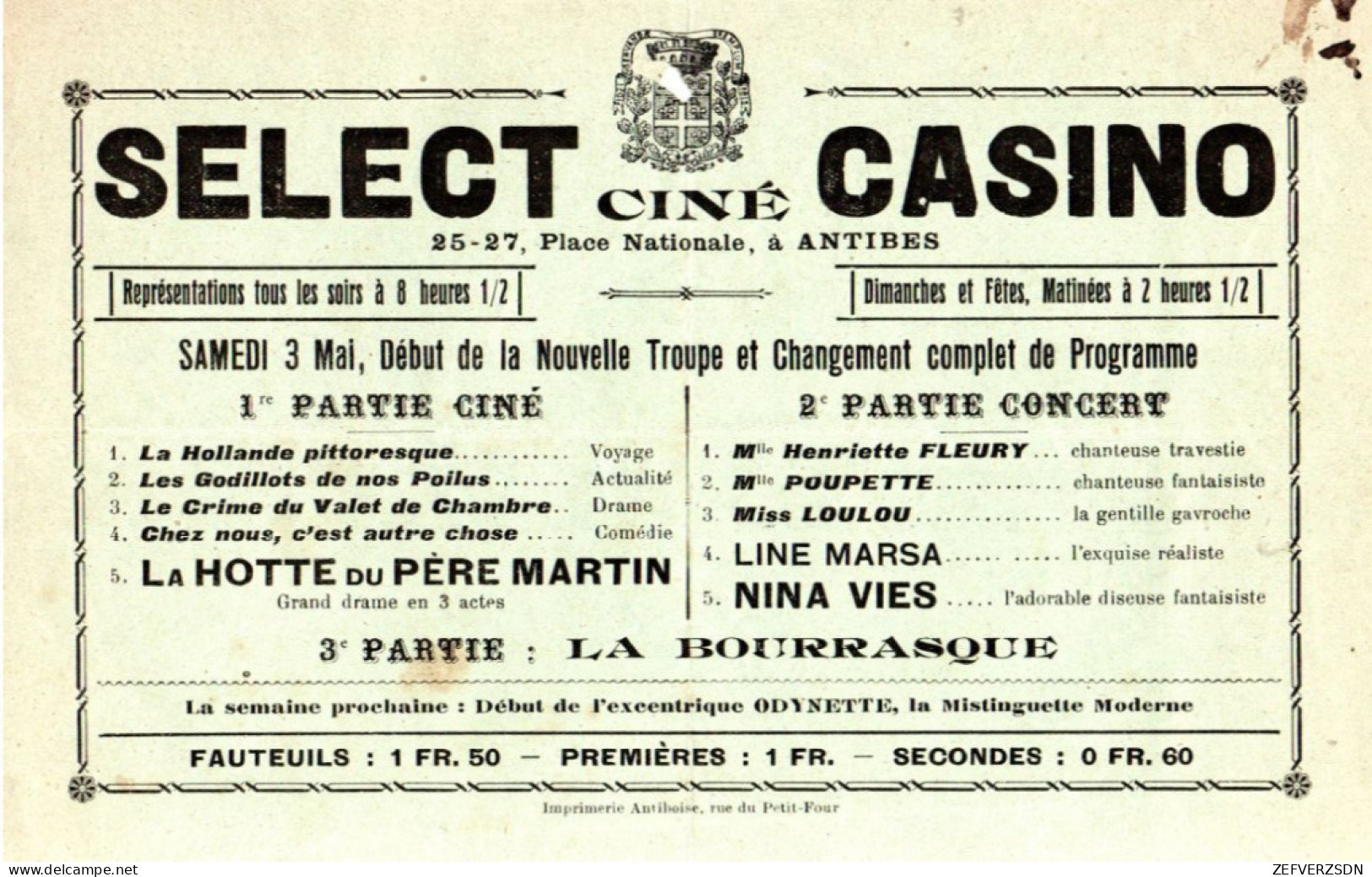 06 ANTIBES PROGRAMME THEATRE CINEMA  ALPES MARITIMES - Programmes