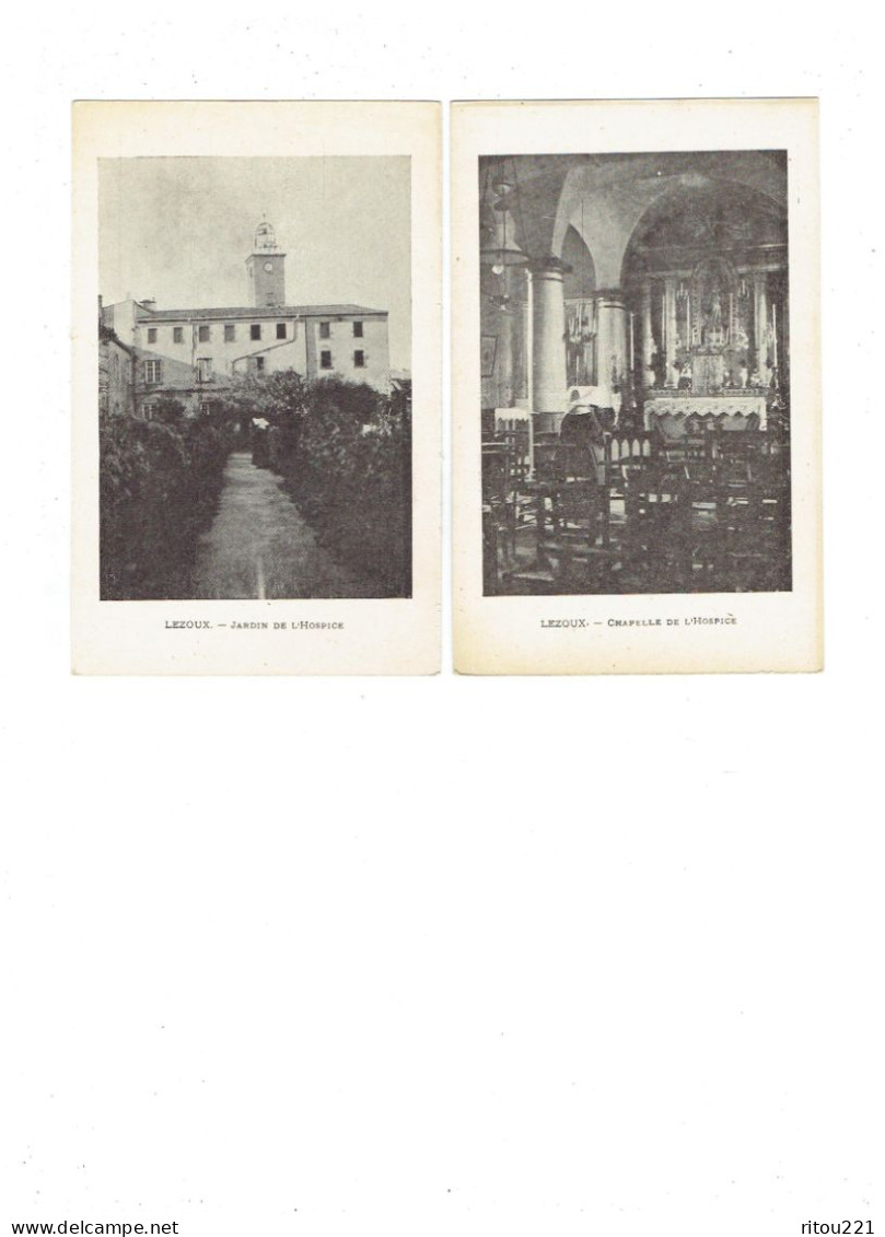 Lot 2 Cpa - 63 - LEZOUX -- Jardin De L'Hospice - Chapelle - Animation Religieuse - Lampe à Pétrole - - Lezoux