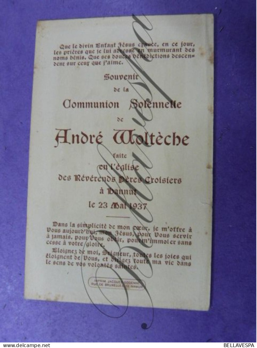 Andre Woltèche Hannut Communion 23 Mai 1937 - Communion