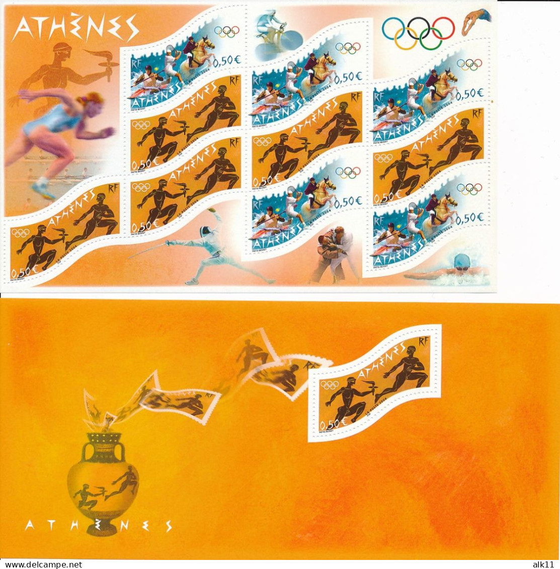 France 2004 - Bloc Feuillet 73 Et 74 Souvenir 2 Jeux Olympiques D'Athènes - Neuf - Nuovi