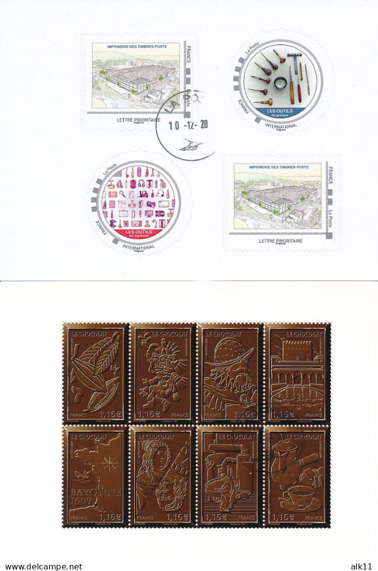 France 2020 - 8 Feuillets Du Livret 50 Ans De L'imprimerie Des Timbres-poste - Oblitéré Cachet Rond - Used Stamps
