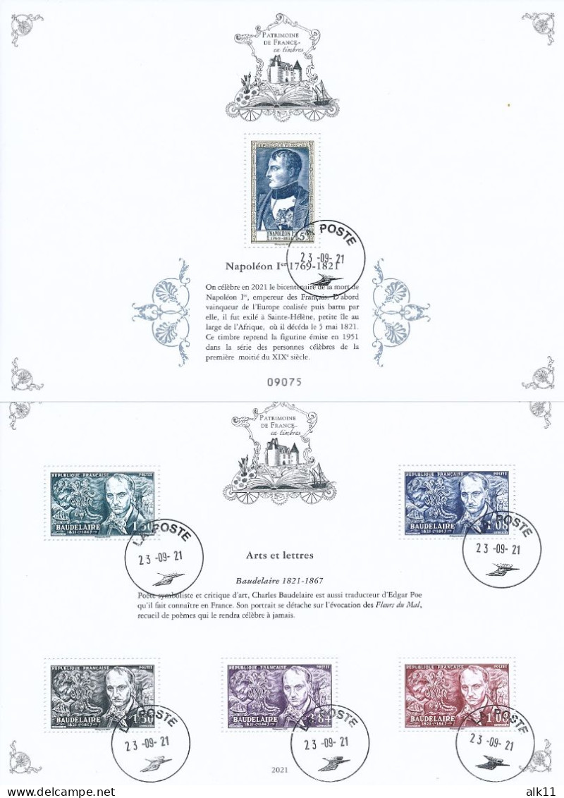 France 2021 - 11 Bloc Feillet Patrimoine De France Avec Napoléon 5€ - Oblitéré Cachet Rond - Used