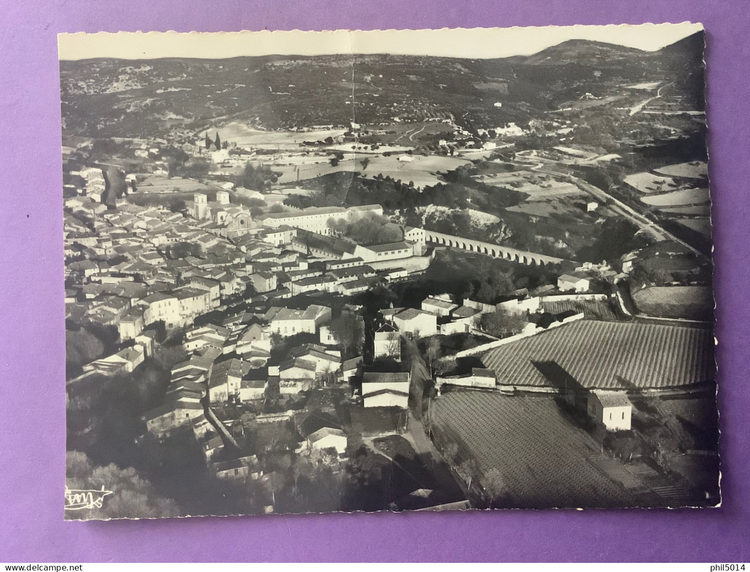 34     CPSM      ANIANE   Vue Panoramique Aérienne à Droite, Le Centre Professionnel   Petite Recoupe Sur La Gauche - Aniane