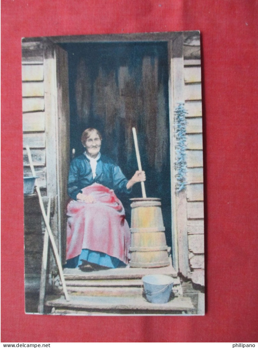 Churning Mountain Women At One Of Her Chores.     Ref 6291 - Amerika