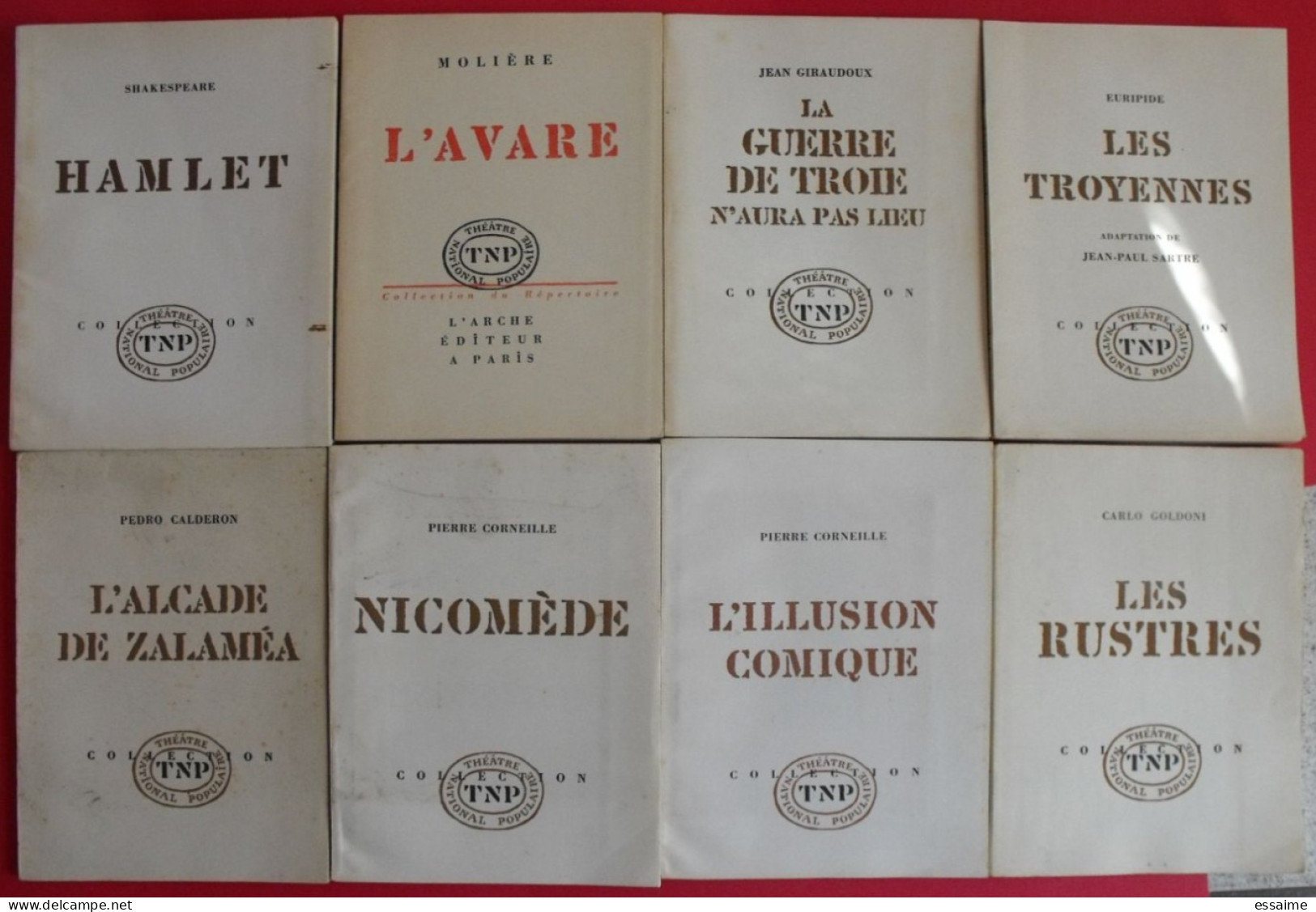 Lot De 8 Livrets TNP Théâtre National Populaire. Goldoni Calderon Corneille Shakespeare Molière Euripide 1957-1965 - Autres & Non Classés