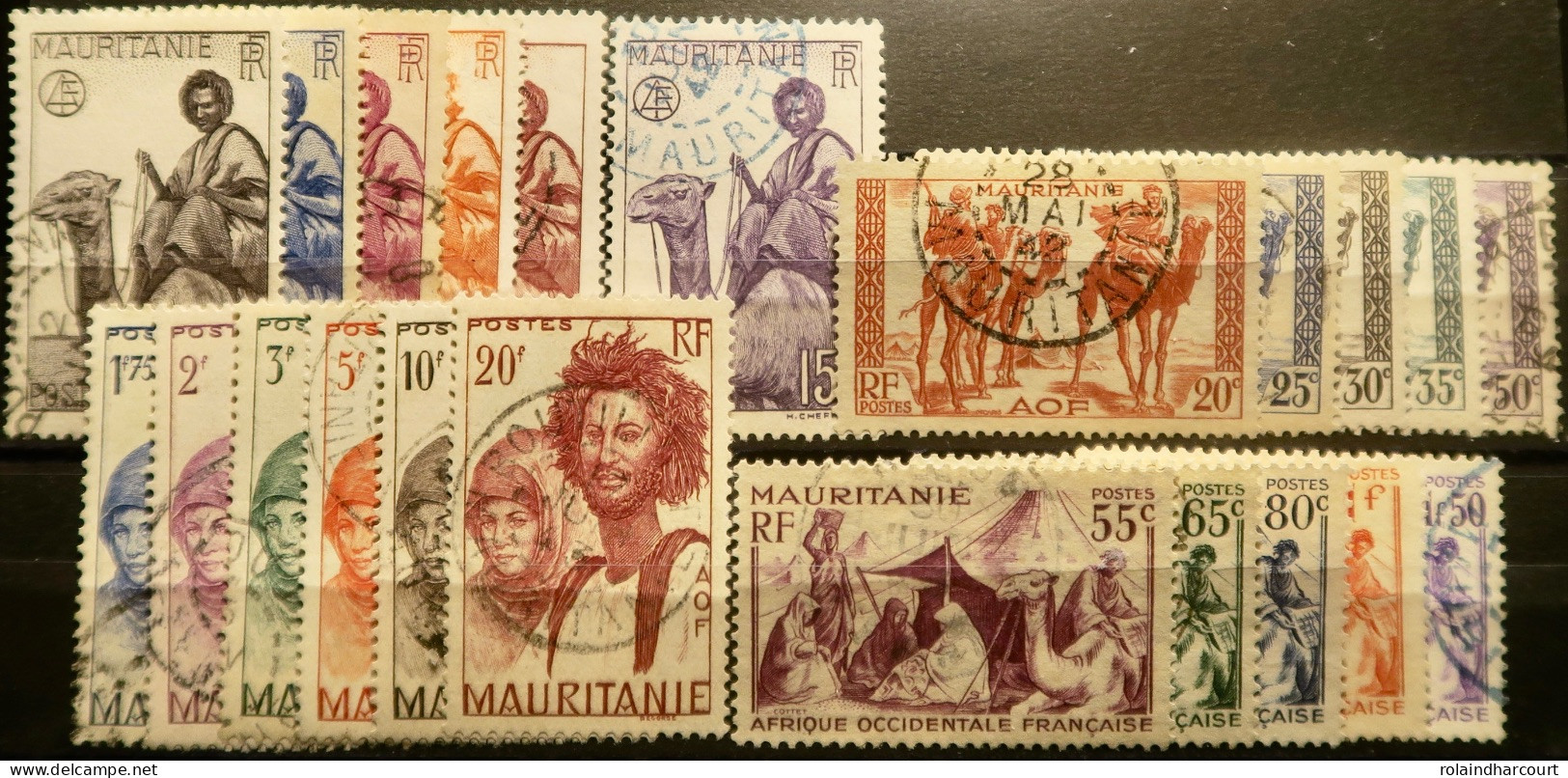 LP3972/405 - 1938 - COLONIES FRANÇAISES - MAURITANIE - SERIE COMPLETE - N°73 à 94 NEUFS*(1t N°82)/oblitérés - Used Stamps