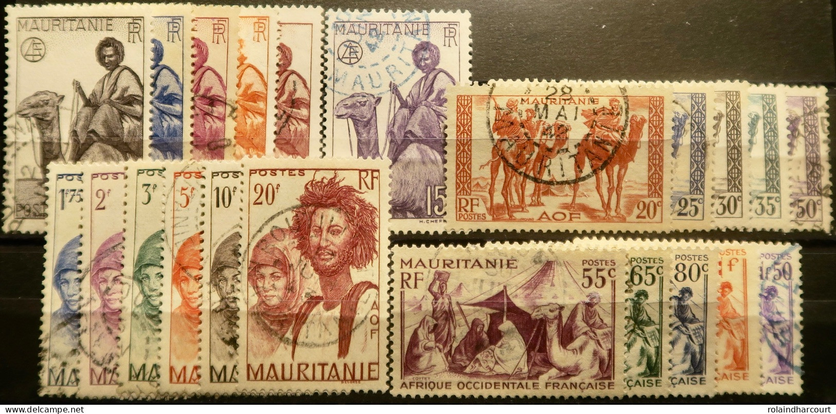 LP3972/405 - 1938 - COLONIES FRANÇAISES - MAURITANIE - SERIE COMPLETE - N°73 à 94 NEUFS*(1t N°82)/oblitérés - Oblitérés